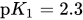 p upper K 1 equals 2.3