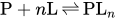 upper P plus n upper L right harpoon over left harpoon PL Subscript n Baseline