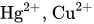 Hg Superscript 2 plus Baseline comma Cu Superscript 2 plus