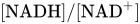 left-bracket NADH right-bracket slash left-bracket NAD Superscript plus Baseline right-bracket